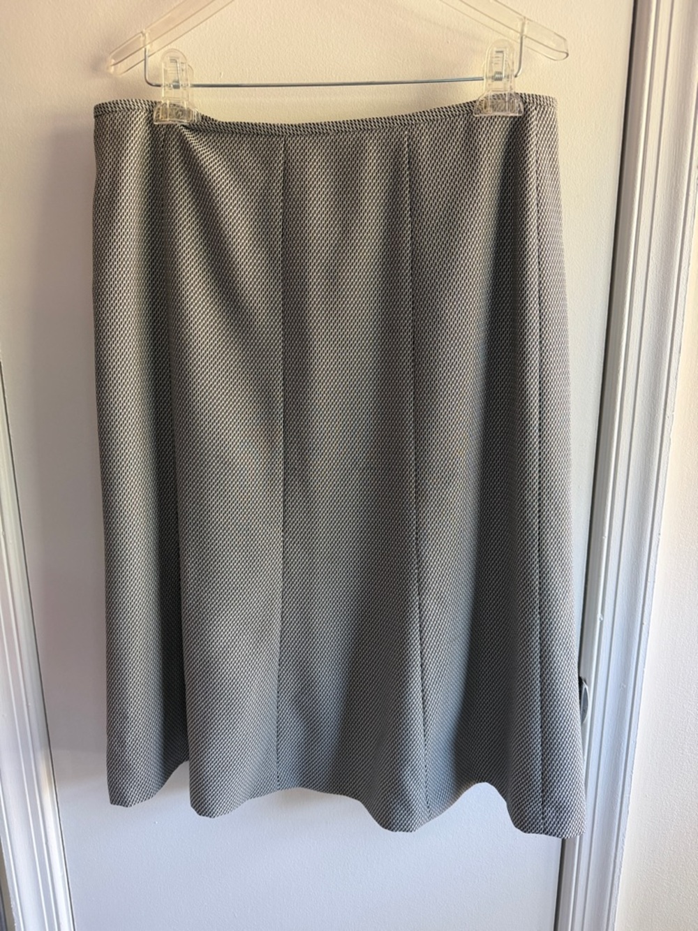 Classic A-Line Black and Gray Patterned Women's Skirt